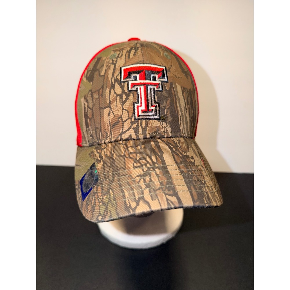 Captivating Headgear Texas Tech Red Raiders Hat Camo Red Mossy Oak Mens Cap